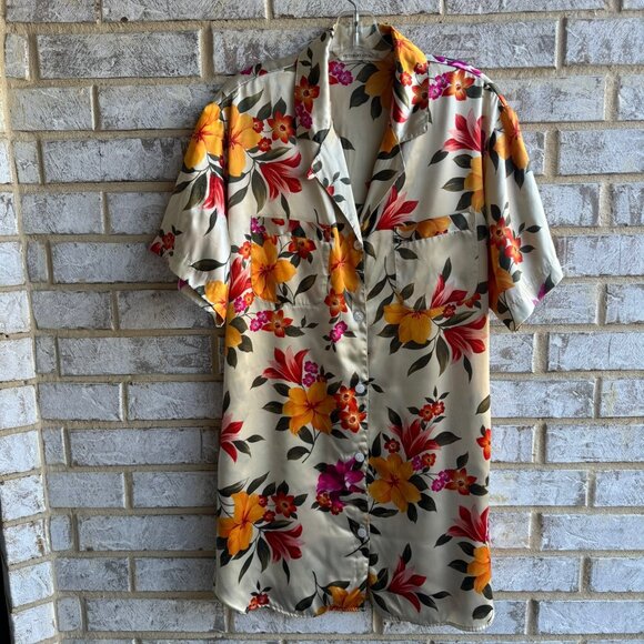 Victoria's Secret Other - Victoria's Secret Vintage Short Sleeve Button Front Satin Sleep Shirt Size L.